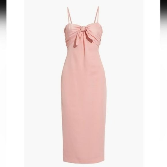 Rachel Zoe - Marla knotted crepe midi dress (pink) - Picture 2 of 5